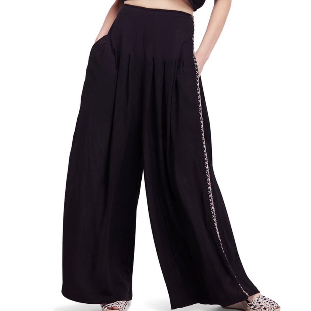 Free People Pants Wide Leg High Rise.